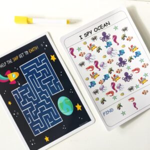 Maze and I spy sheet